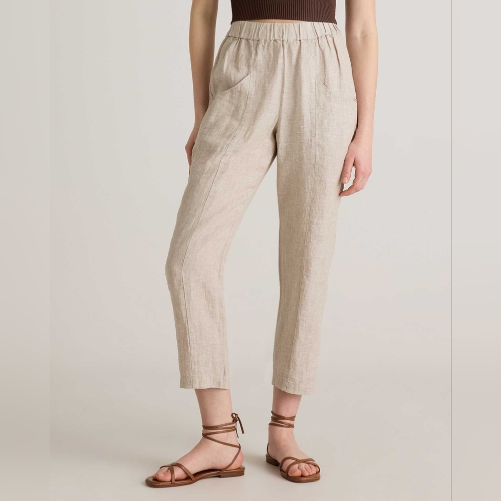 Quince 100% European Linen Tapered FLAX Ankle Pants In XS - Picture 2 of 10